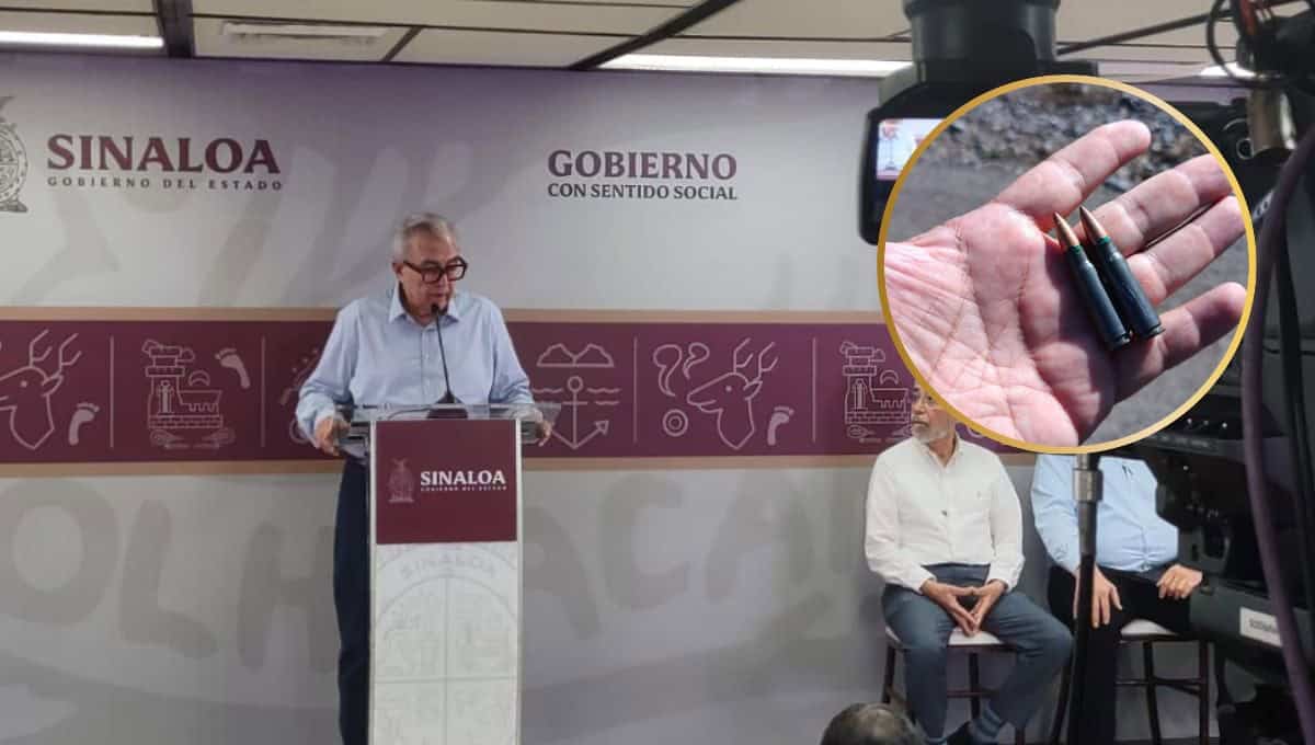 El gobernador en el anuncio de la suspensión de clases.
