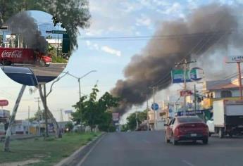 Incendian otro camión cerca de la colonia Barrancos, Culiacán