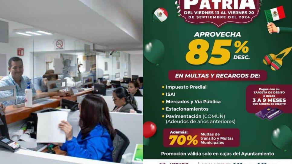 Aprovecha hasta un 85 % de descuento en multas y recargos en Culiacán