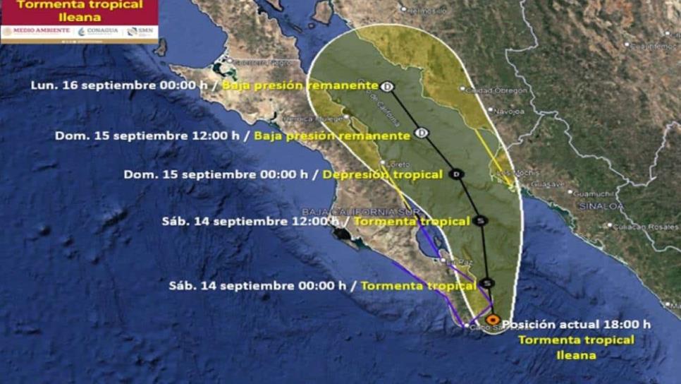 Impacto de "Ileana" sobre norte de Sinaloa es inminente: Conagua