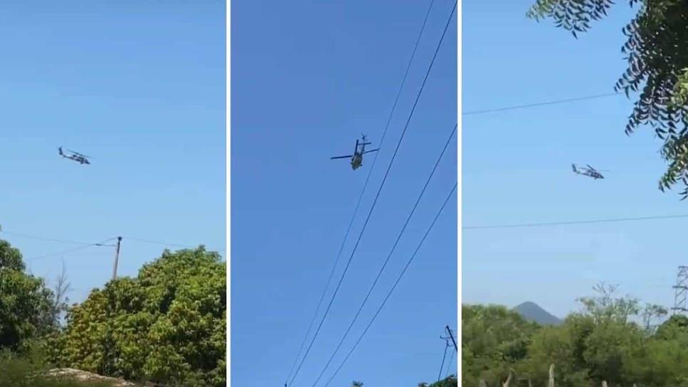 Helicóptero de la Marina sobrevuela comunidades de El Fuerte