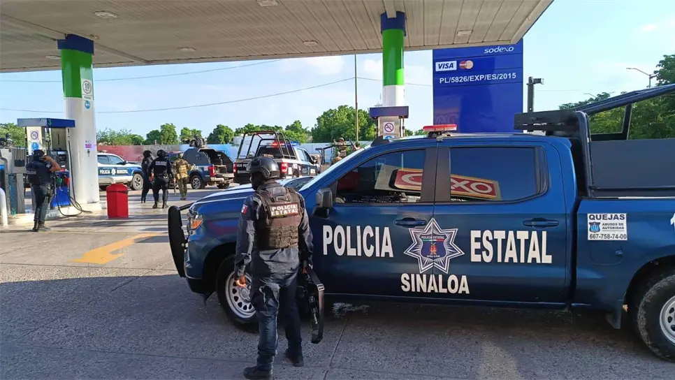 Los elementos policiacos en el sector de la balacera.