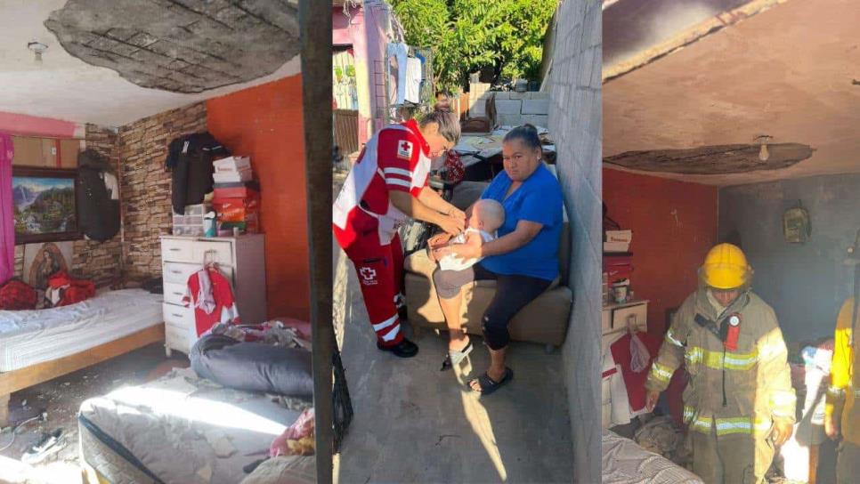 Se cae enjarre de una casa y lesiona a familia mientras dormía en Los Mochis