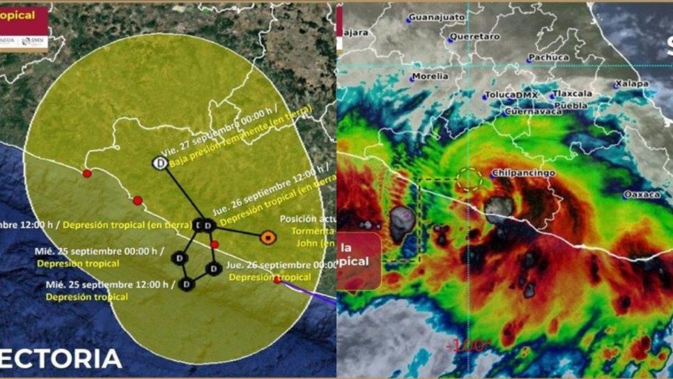 John se degrada a tormenta tropical; aún así dejará lluvias en algunos estados