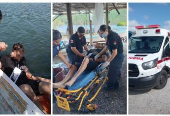 Rescatan a un joven que paseaba en kayak frente a El Maviri, en Ahome