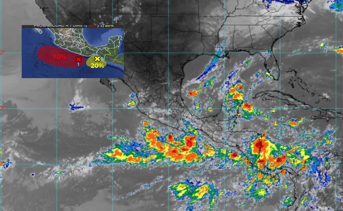 Conagua alerta por 2 zonas de baja presión con probabilidad de desarrollo ciclónico en el Pacífico