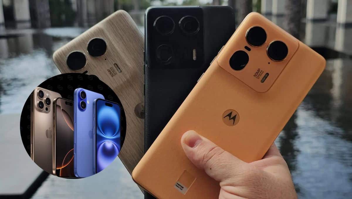 El Motorola vale casi 50 % menos que el iPhone 16. FOTO: Internet