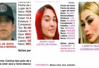 Se activan alertas para buscar a dos mujeres y un menor desaparecidos en Mazatlán