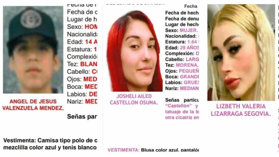 Se activan alertas para buscar a dos mujeres y un menor desaparecidos en Mazatlán