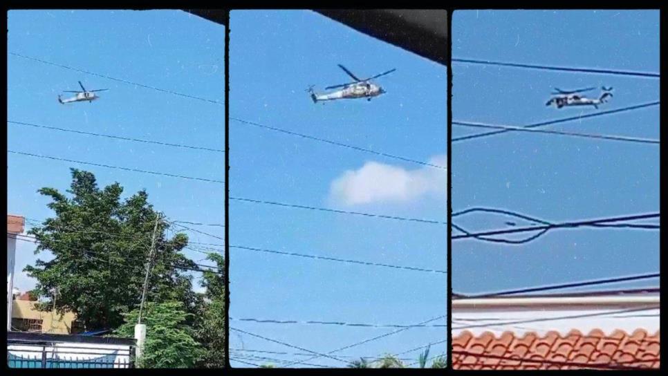 Helicópteros del Ejército y Marina sobrevuelan la zona sur de Culiacán