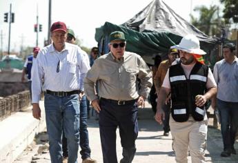 Rocha Moya supervisa construcción del puente del Sánchez Alonso y paso deprimido México 15, en Culiacán