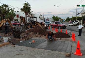 Cierran circulación en transitado crucero de Mazatlán por labores de mantenimiento