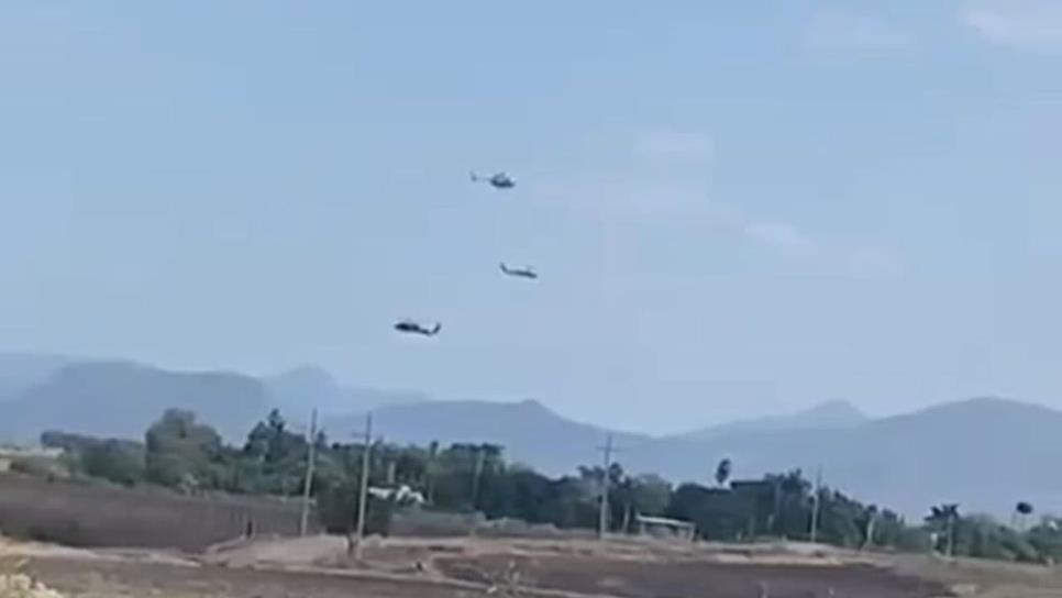 Fuerte movilización militar al sur de Mocorito, tres helicópteros surcaron la región del Évora