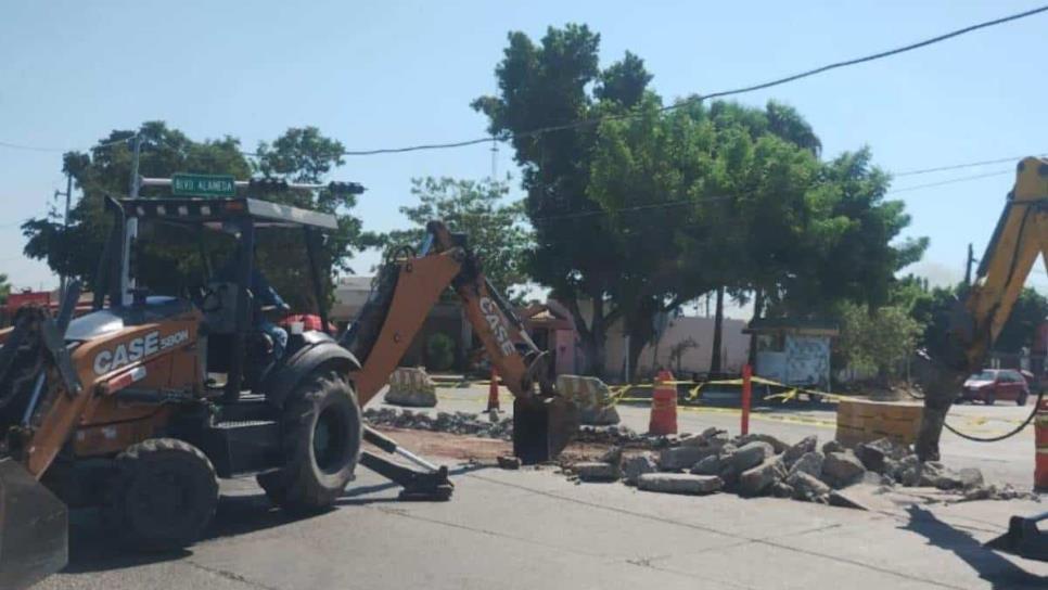 Cierran vialidad de Centenario y Alameda, en Los Mochis, por trabajos de rehabilitación 