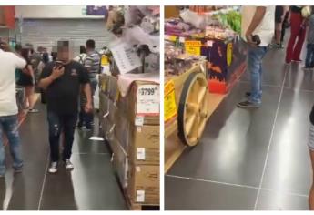 Clientes se refugian en supermercado tras intensa balacera en Mazatlán