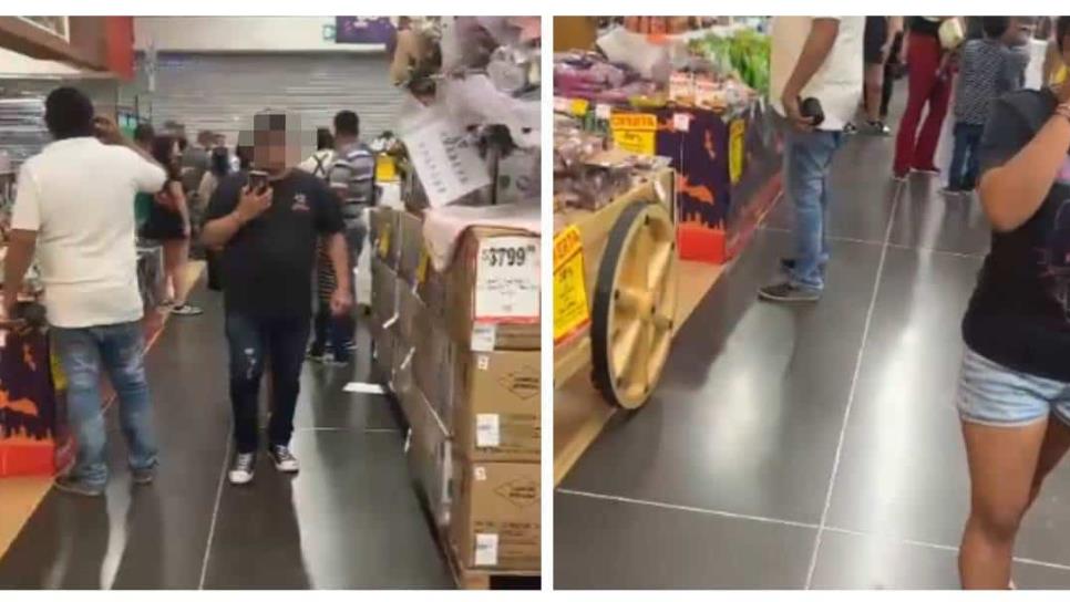 Clientes se refugian en supermercado tras intensa balacera en Mazatlán