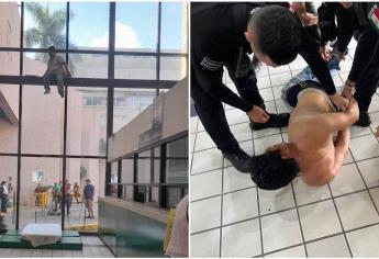 Detienen a sujeto por alterar el orden y amenazar con arrojarse de un ventanal en el IMSS de Los Mochis