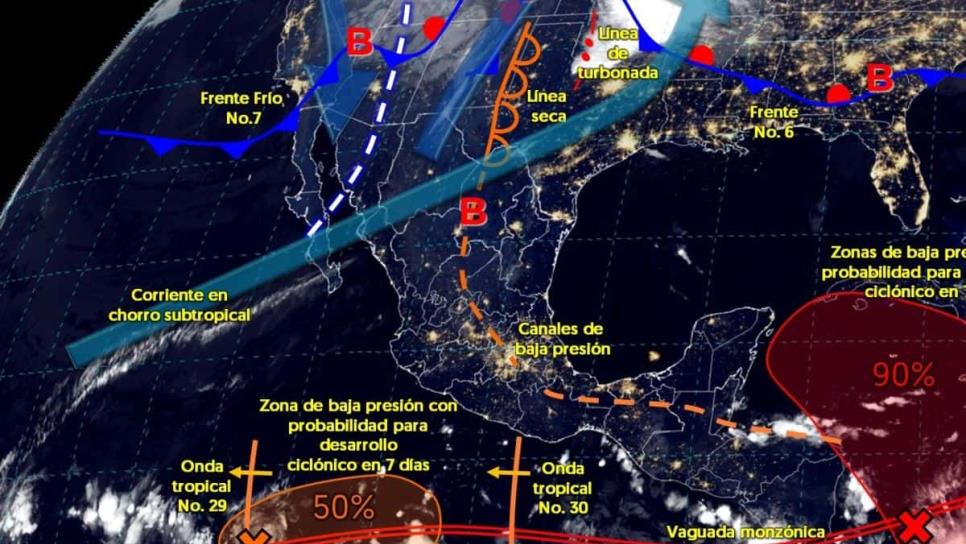 Frente Frío 7 trae lluvias y nieve este domingo en el norte de México muy cerca de Sinaloa