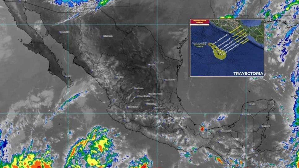 Depresión Tropical 14-E se forma frente a las costas de México; checa su trayectoria