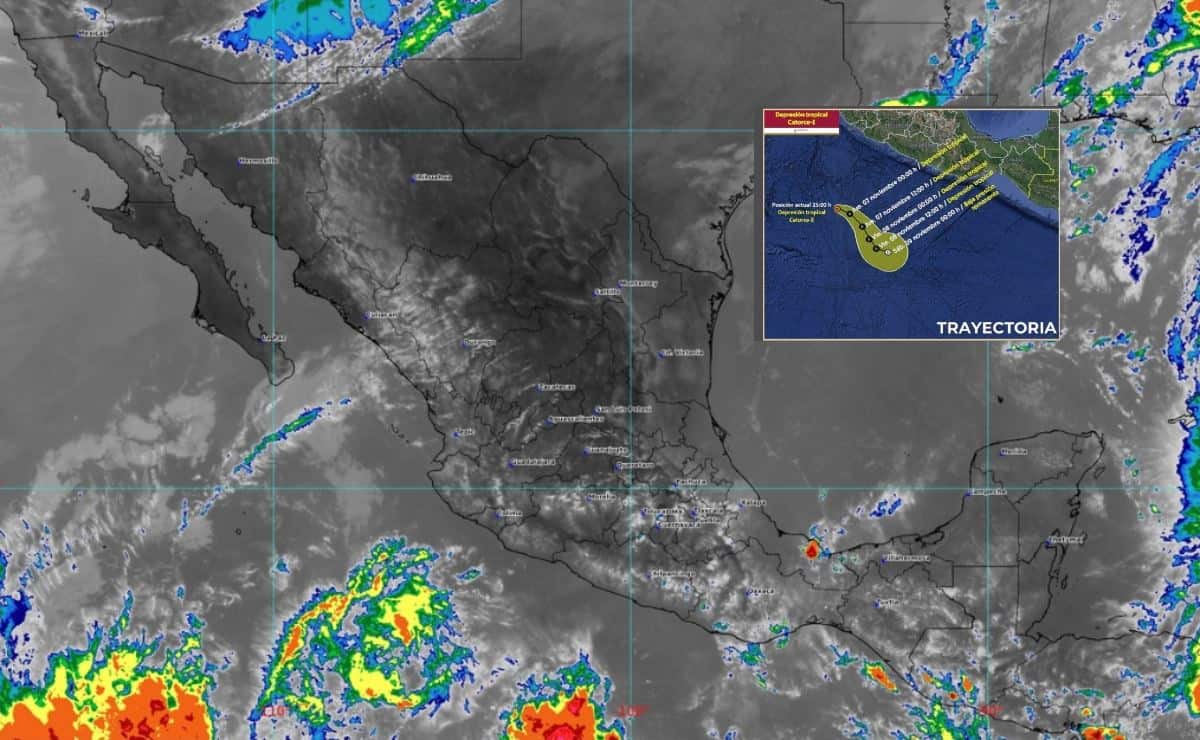 Depresión Tropical 14-E se forma frente a las costas de México; checa su trayectoria