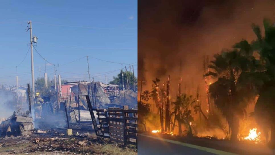 Incendio de casas en Los Mochis fue por quema de basura: Bomberos