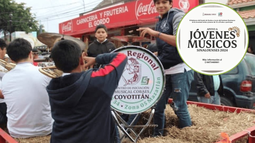 Instituto de la Juventud lanza convocatoria para apoyar económicamente a jóvenes músicos de Sinaloa