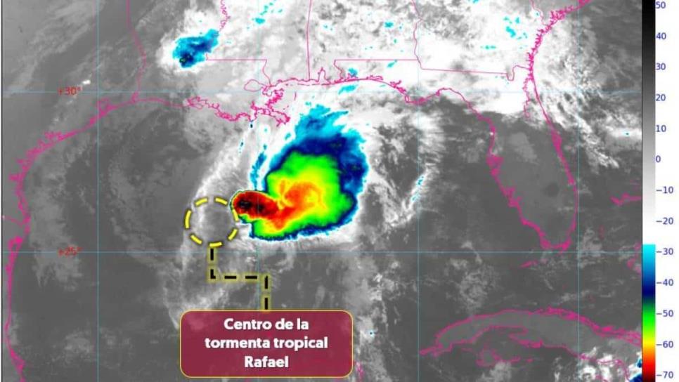 Tormenta Rafael se debilita en el Golfo de México