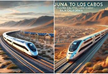 Así sería el tren Tijuana - Los Cabos, según la Inteligencia Artificial | FOTOS