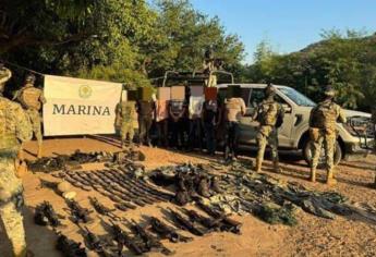 Marina captura presuntos gatilleros y asegura armas en la sierra de Concordia