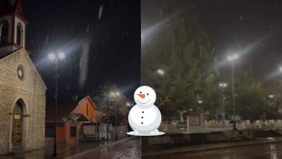 Así llegó la nieve a Creel, Chihuahua; todo un espectáculo invernal