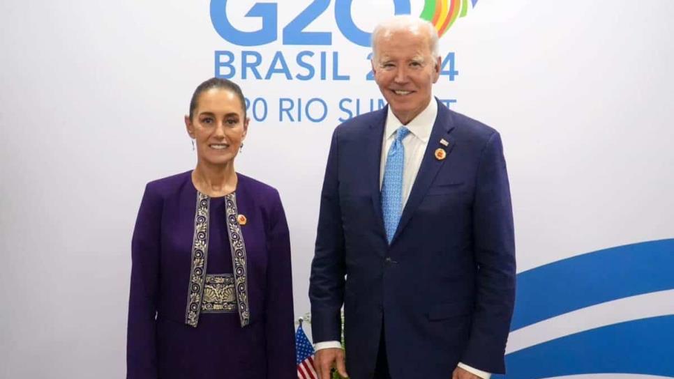 Claudia Sheinbaum y Joe Biden se reúnen en paralelo a la Cumbre de Líderes G20 en Brasil