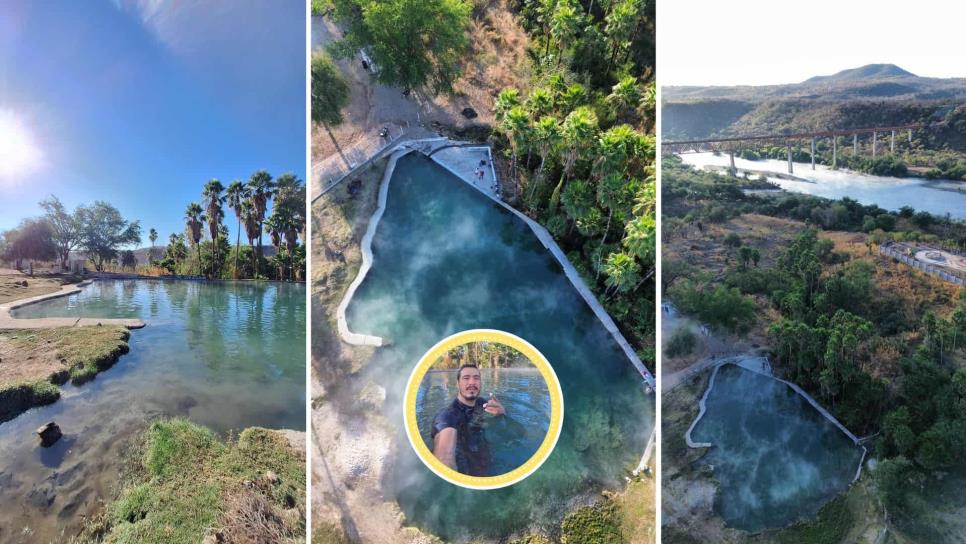 Aguas termales en Choix; así luce desde lo alto este paraíso en Agua Caliente de Baca | FOTOS