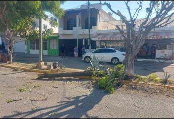 Mujer resulta lesionada tras caerle poste mientras caminaba por Villa Verde en Mazatlán 