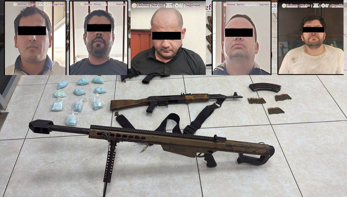 Capturan a El H en Culiacán, hermano de El Pelón de Sonoyta y a 4 más; traían un Barret y fentanilo