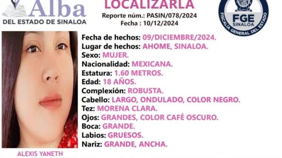 Buscan a una joven de 18 años desaparecida en Los Mochis