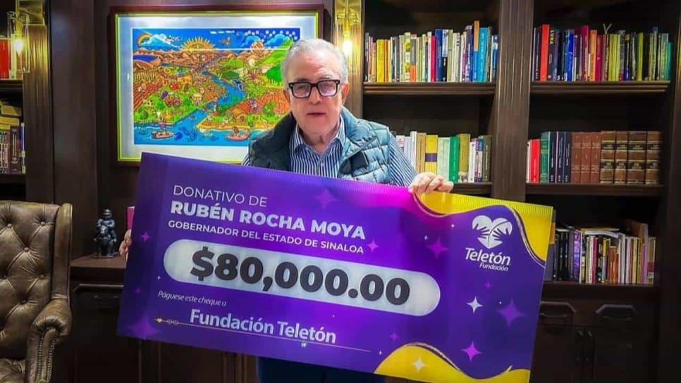 Rocha Moya dona 80 mil pesos al Teletón