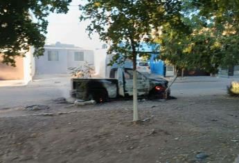 Queman camioneta junto a un parque en el fraccionamiento Santa Fe al norte de Culiacán