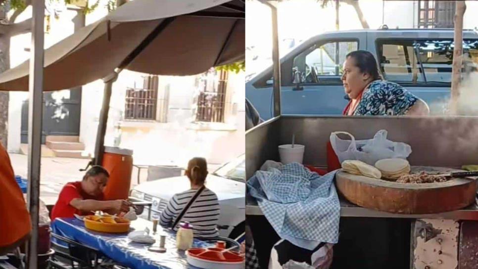 Esta carreta de tacos tiene más de 60 años vendiendo en el Paseo del Ángel en Culiacán