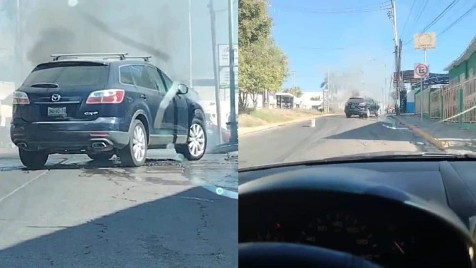 Se prende una camioneta en la zona sur de Culiacán