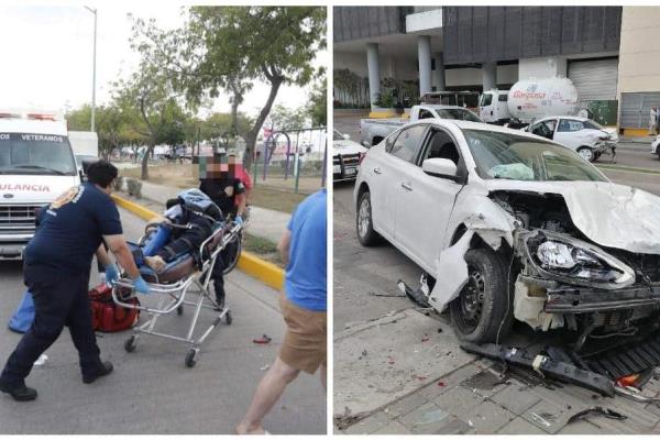 Se registra doble choque en dos puntos de Mazatlán; un motociclista es trasladado con las piernas quebradas