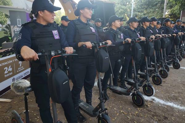 Con 30 policías en scooters eléctricos, ponen en marcha el programa Red Púrpura en Culiacán
