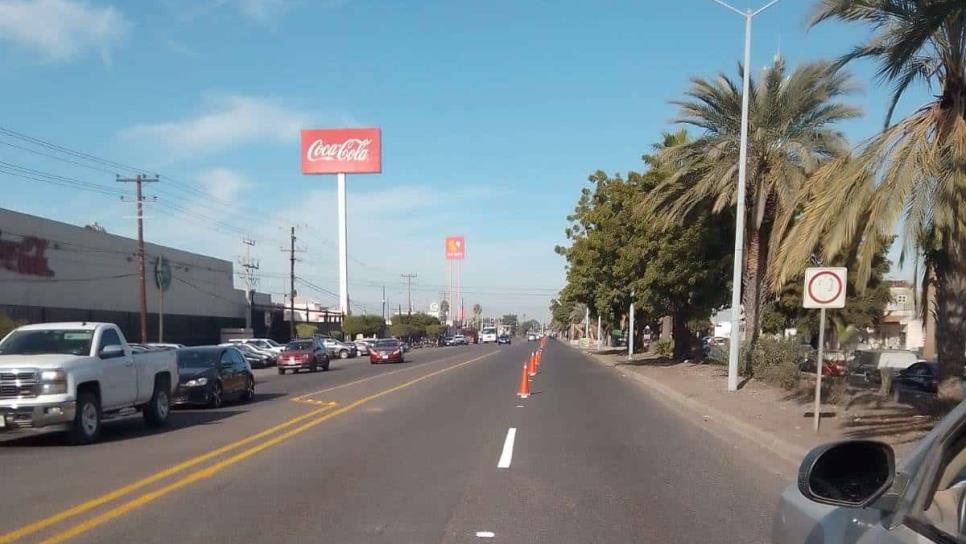 Así quedó la avenida Independencia en Los Mochis tras nueva señalética