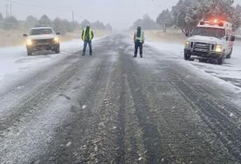 Cierran 22 carreteras en Chihuahua por nevadas y lluvias de la Tormenta Invernal