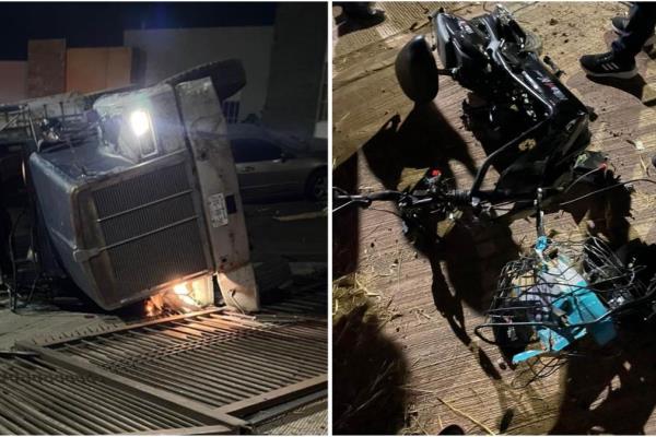 Dompe derriba el portón de una casa tras accidente en Culiacán