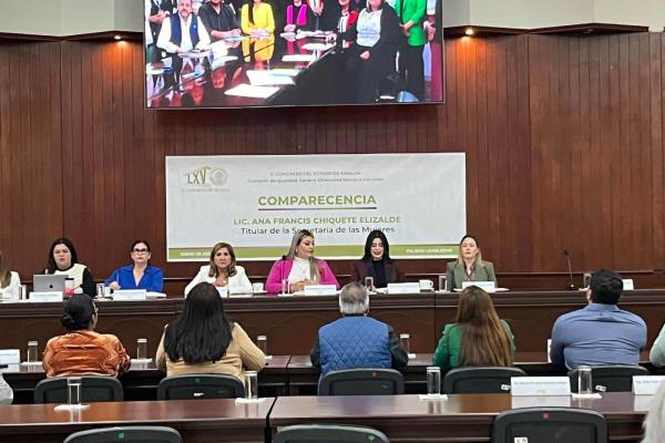 Sinaloa es el 2° estado con más Centros de Justicia para las mujeres, destaca Ana Chiquete en comparecencia