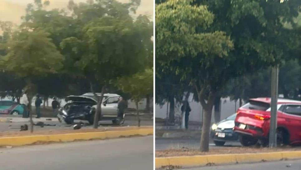 Dos camionetas se accidentan en el sector Tres Ríos de la ciudad de Culiacán