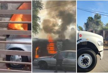 Vivienda arde en llamas en el Ejido Mochis; el incendio comenzó en un colchón viejo