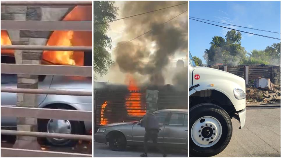 Vivienda arde en llamas en el Ejido Mochis; el incendio comenzó en un colchón viejo