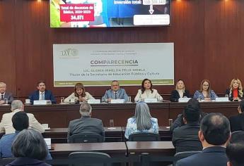 Comparece titular de SEPyC ante Congreso de Sinaloa; destaca inversión de 744.9 mdp en infraestructura educativa