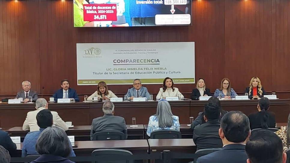 Comparece titular de SEPyC ante Congreso de Sinaloa; destaca inversión de 744.9 mdp en infraestructura educativa